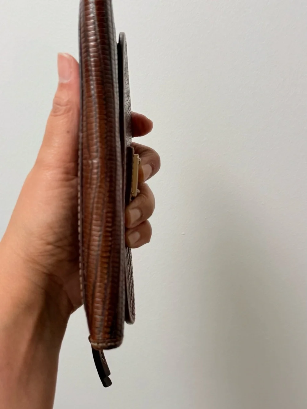Dooney & Bourke Brown Lizard-Embossed Leather Wallet